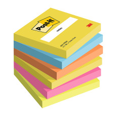 Blocco 100 foglietti Post-it® 76x76mm 654-TFEN Colori Energy assortiti 72gr
